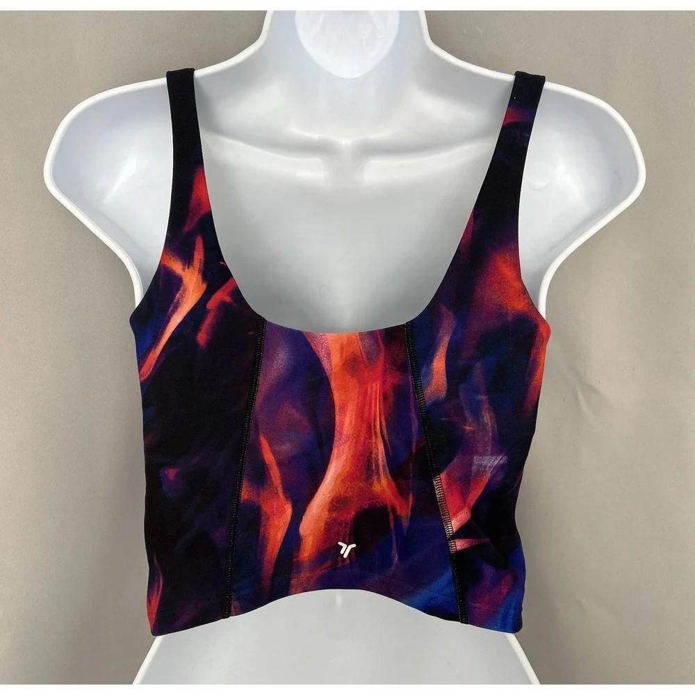 Old Navy Women Light Support PowerSoft Longline Sports Bra Swirl‎ Size Medium